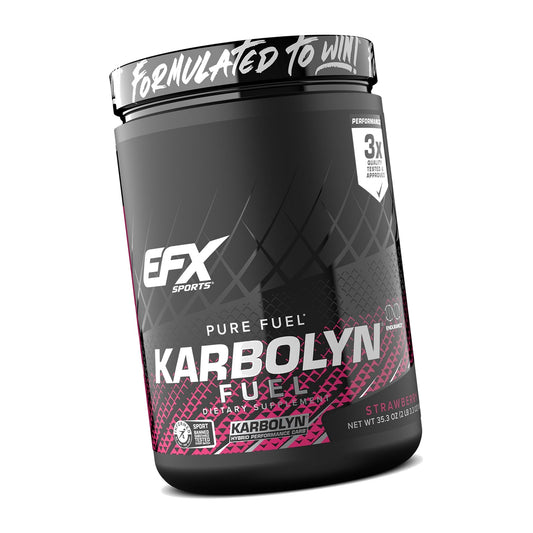 EFX Sports Karbolyn Fuel | Fast-Absorbing Carbohydrate Powder | Carb Load, Sustained Energy, Quick Recovery | Stimulant Free | 18 Servings (Strawberry)