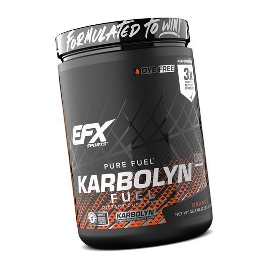 EFX Sports Karbolyn Fuel | Fast-Absorbing Carbohydrate Powder | Carb Load, Sustained Energy, Quick Recovery | Stimulant Free | 18 Servings (Orange)