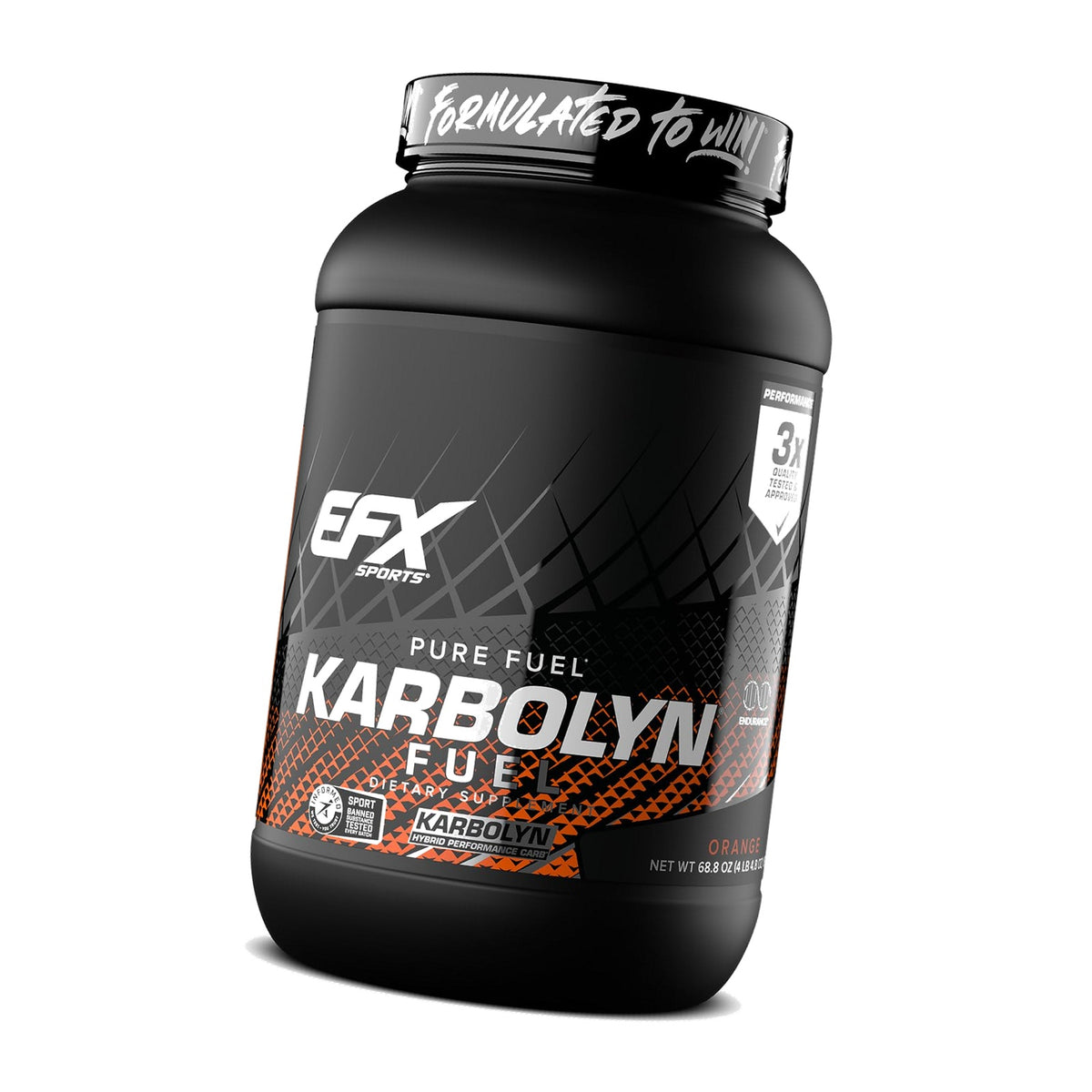 EFX Sports Karbolyn Fuel | Fast-Absorbing Carbohydrate Powder | Carb Load, Sustained Energy, Quick Recovery | Stimulant Free | 35 Servings (Orange)