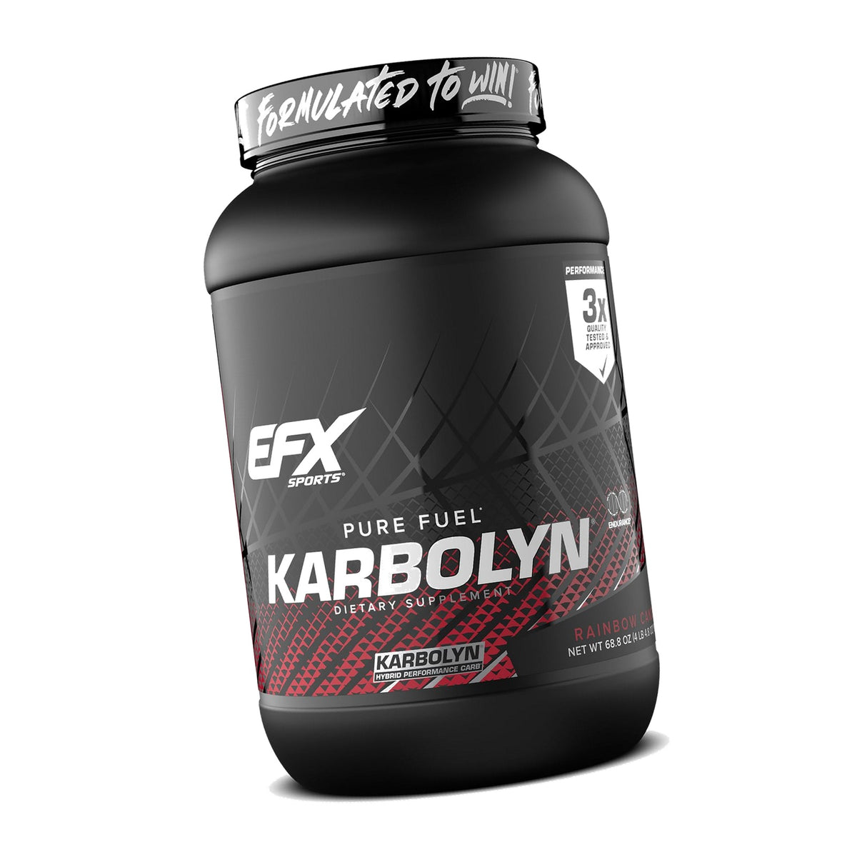 EFX Sports Karbolyn Fuel | Fast-Absorbing Carbohydrate Powder | Carb Load, Sustained Energy, Quick Recovery | Stimulant Free | 35 Servings (Rainbow Candy)