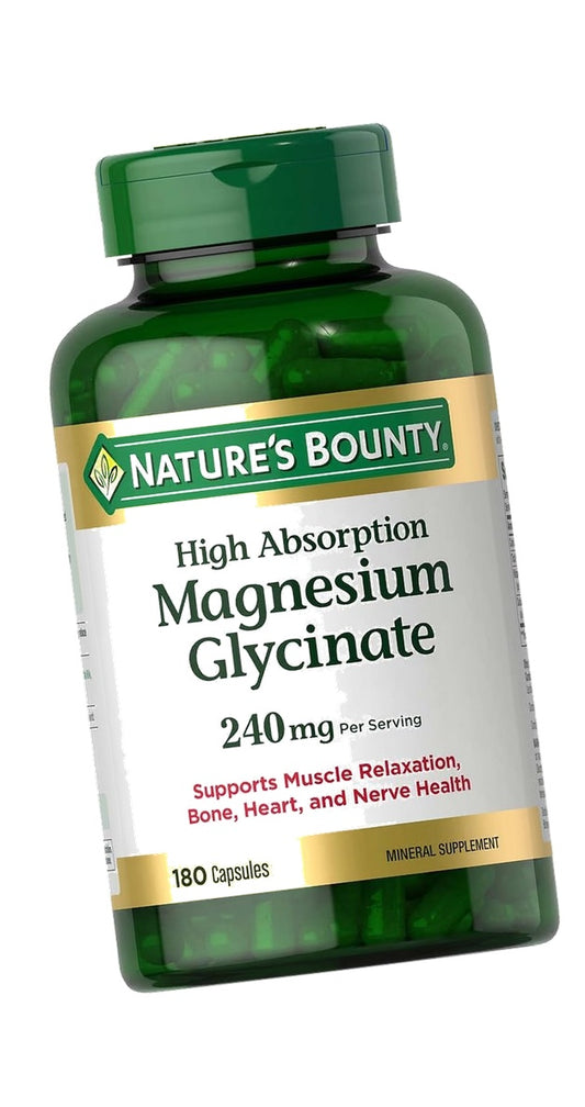 Nature's Bounty High Absorption Magnesium Glycinate 240mg 180 Capsules