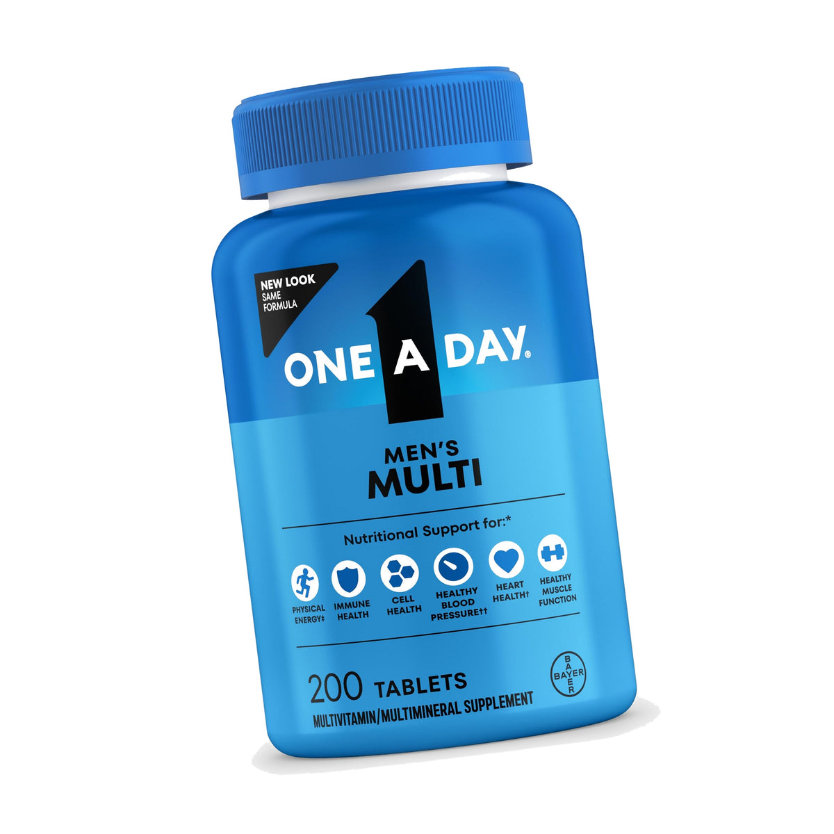 One A Day Multivitamin for Men - Daily Mens Multivitamins with Vitamin D, Zinc, Folic Acid, and B Vitamins, Physical Energy Support, 200 Count