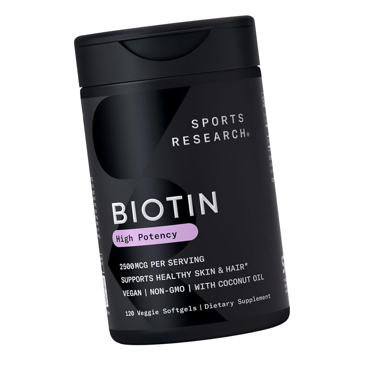 Sports Research® Biotin 2,500mcg w/Coconut Oil, 120 Count Plantgels™