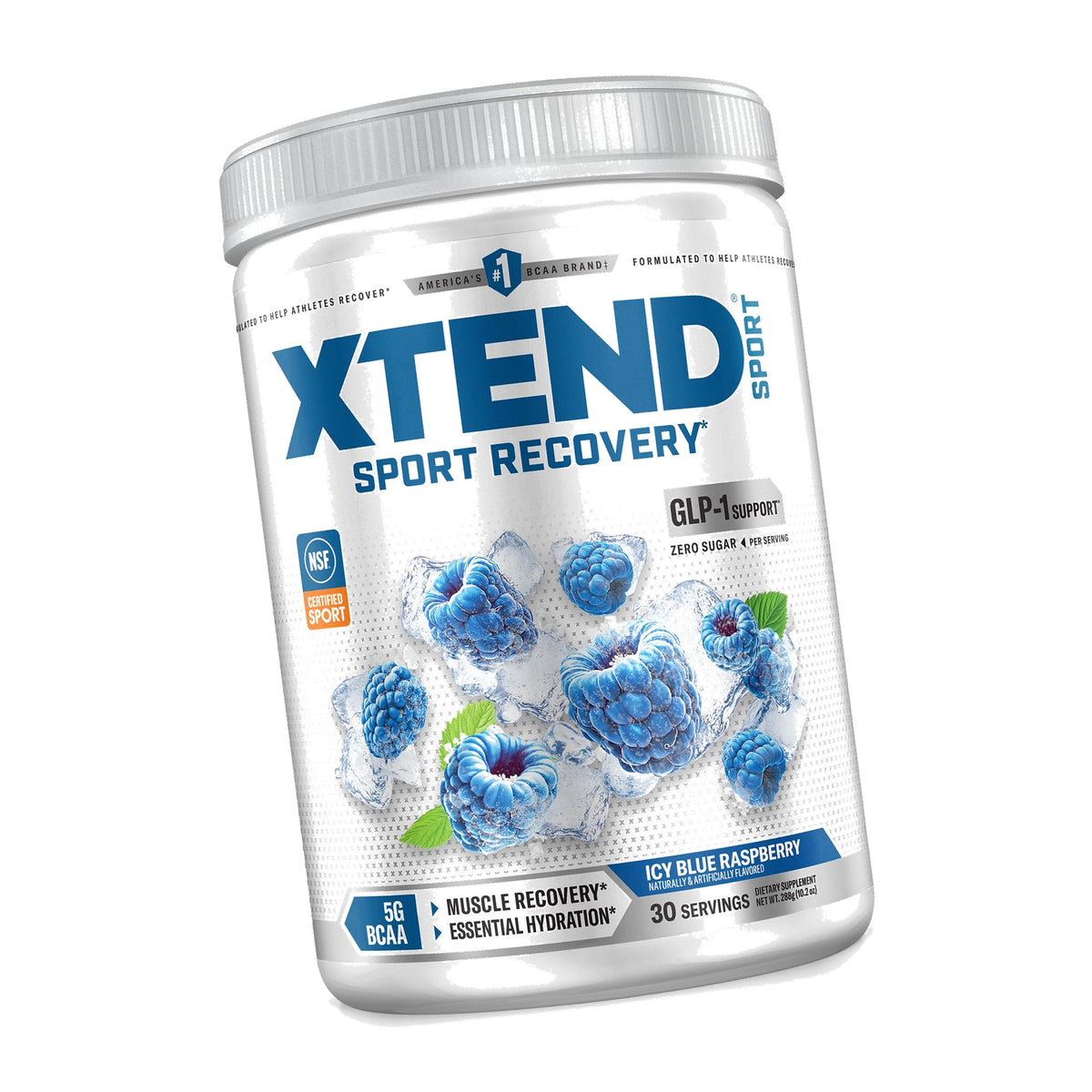 XTEND Sport BCAA Powder Blue Raspberry Ice - Electrolyte Powder for Recovery & Hydration with Amino Acids - 30 Servings