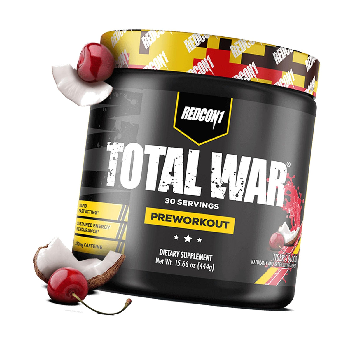 REDCON1 Total War Pre Workout Powder | Tiger's Blood | 320mg Caffeine + Citrulline Malate + Beta Alanine (30 Servings)