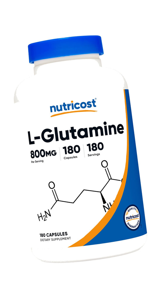 Nutricost L-Glutamine 800mg, 180 Capsules - Gluten Free, Non-GMO