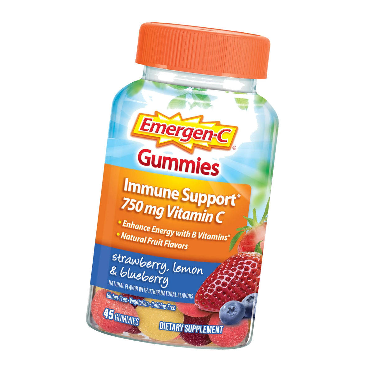 Emergen-C Vitamin C 750mg Immune Support Gummies, Mixed Fruit, 45 Gummies