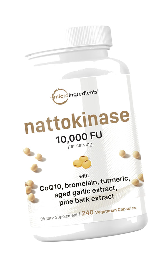 Micro Ingredients Nattokinase 10,000 FU Per Serving, 240 Veggie Capsules