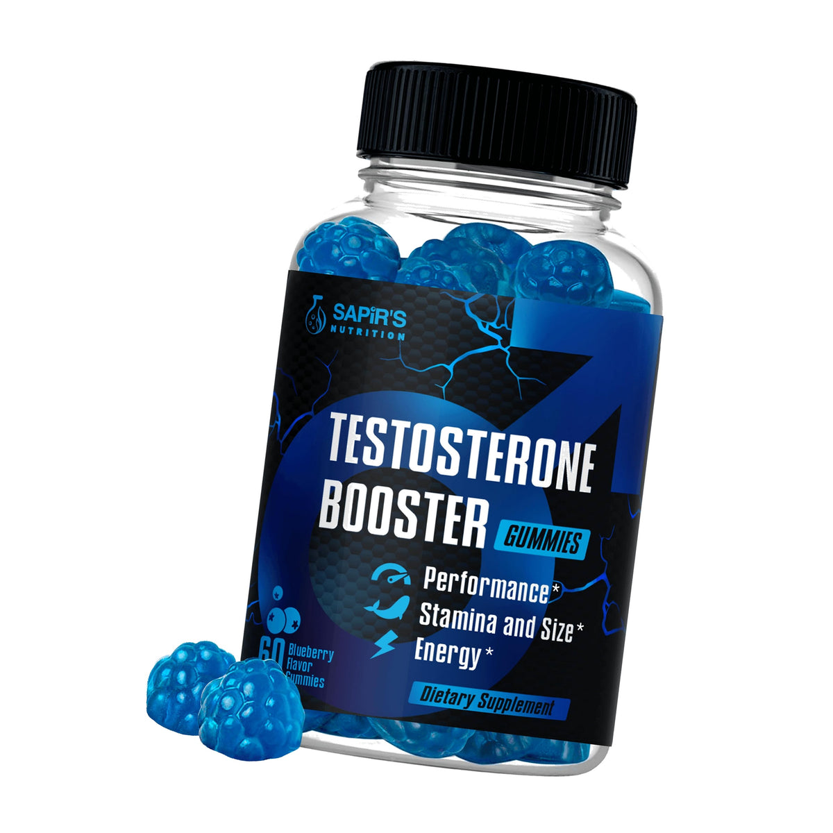 Testosterone Booster Gummies, Male Enhancing Supplement, Enlargement Gummies for Men , Male Enhancement Chews Energy, Strength, Stamina, Endurance, Performance, Natural Blue Berry Chews