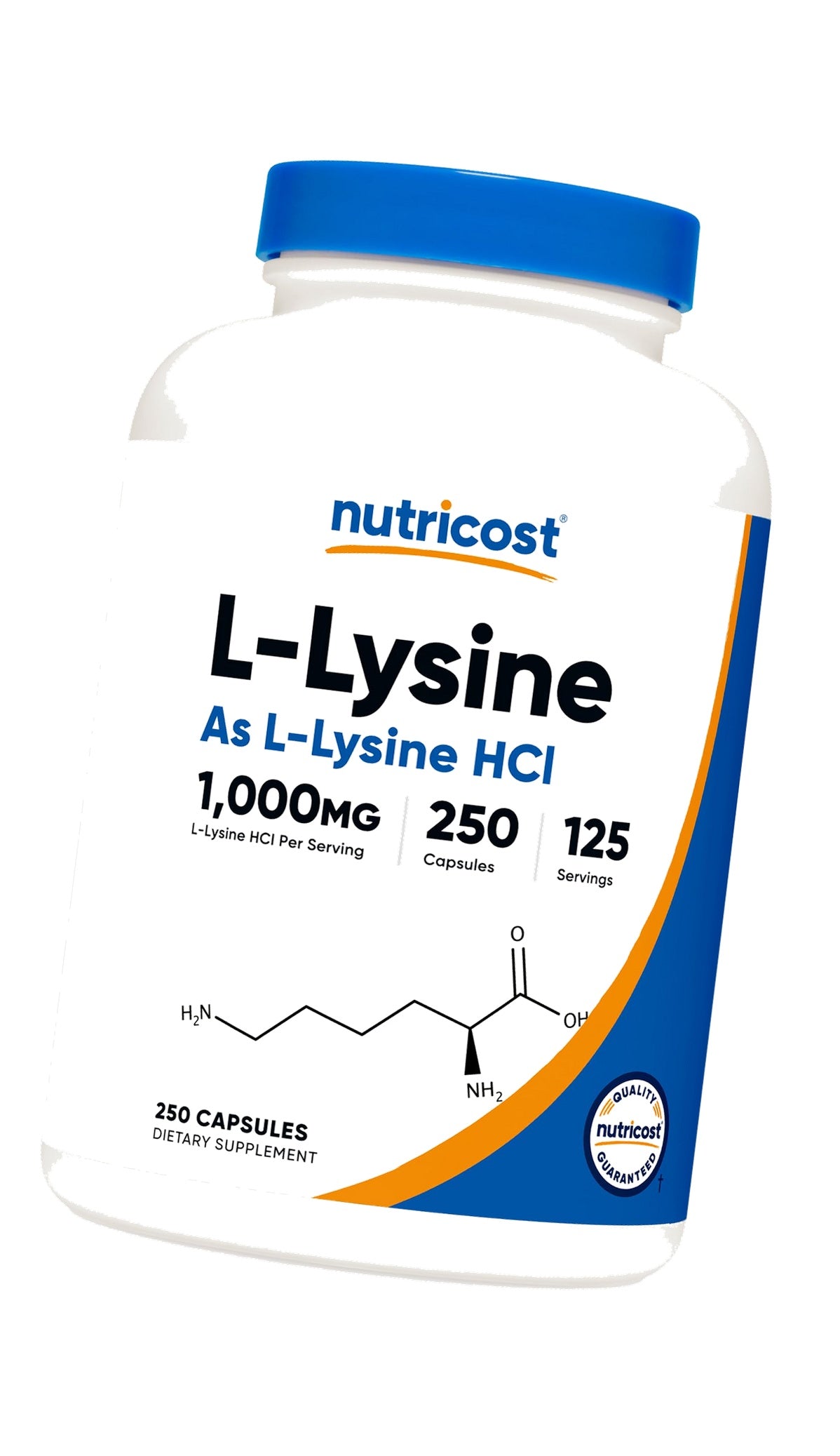 Nutricost L-Lysine 1000mg, 250 Capsules, 500mg Per Cap, Gluten Free