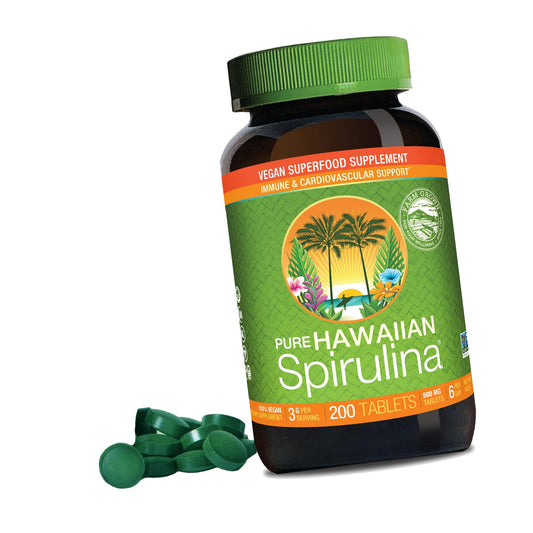 Nutrex Hawaii Pure Hawaiian Spirulina Tablets, Vegan, 500 mg, 200 Count