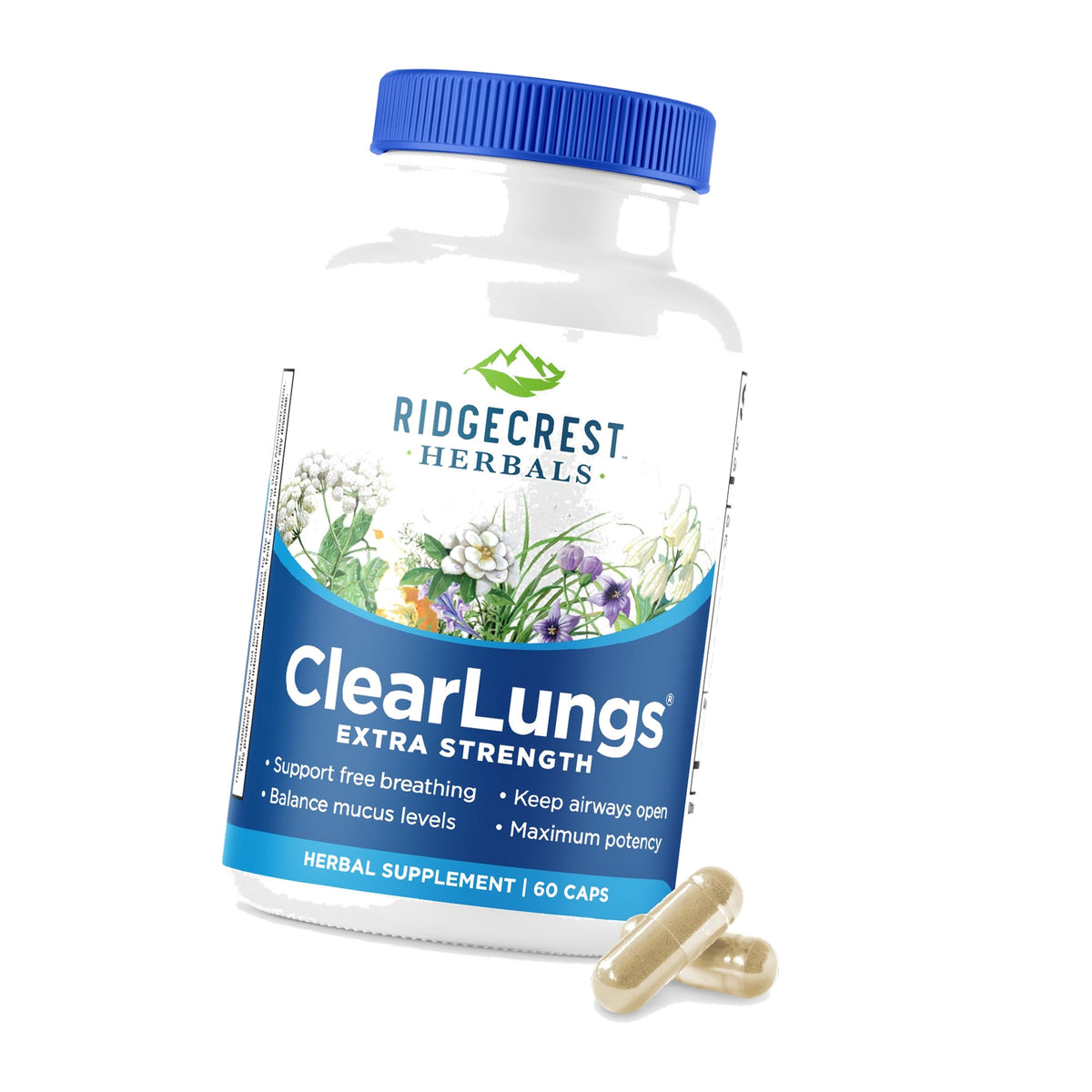 RidgeCrest Herbals ClearLungs Extra Strength Lung Health Support 60 Ct