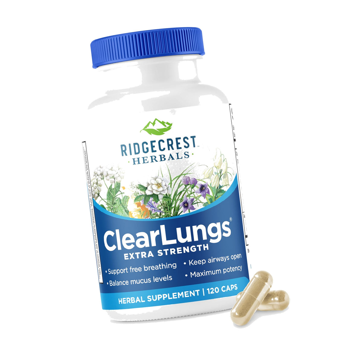 RidgeCrest Herbals ClearLungs Extra Strength Lung Health Support 120 Ct