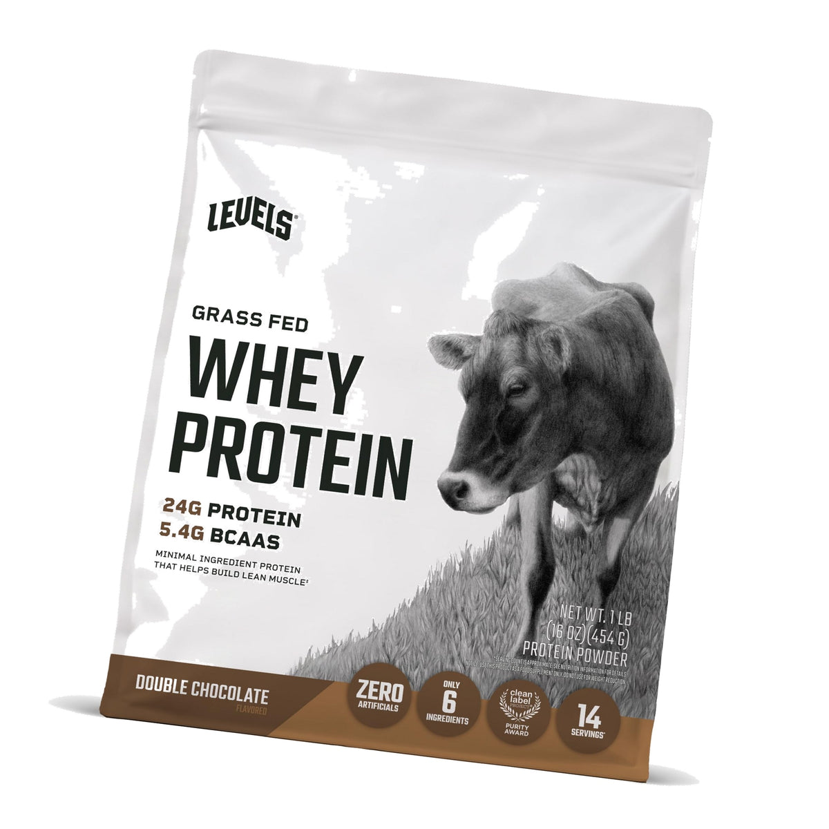 Levels Whey Protein Powder, No Artificials, Double Chocolate, 1LB