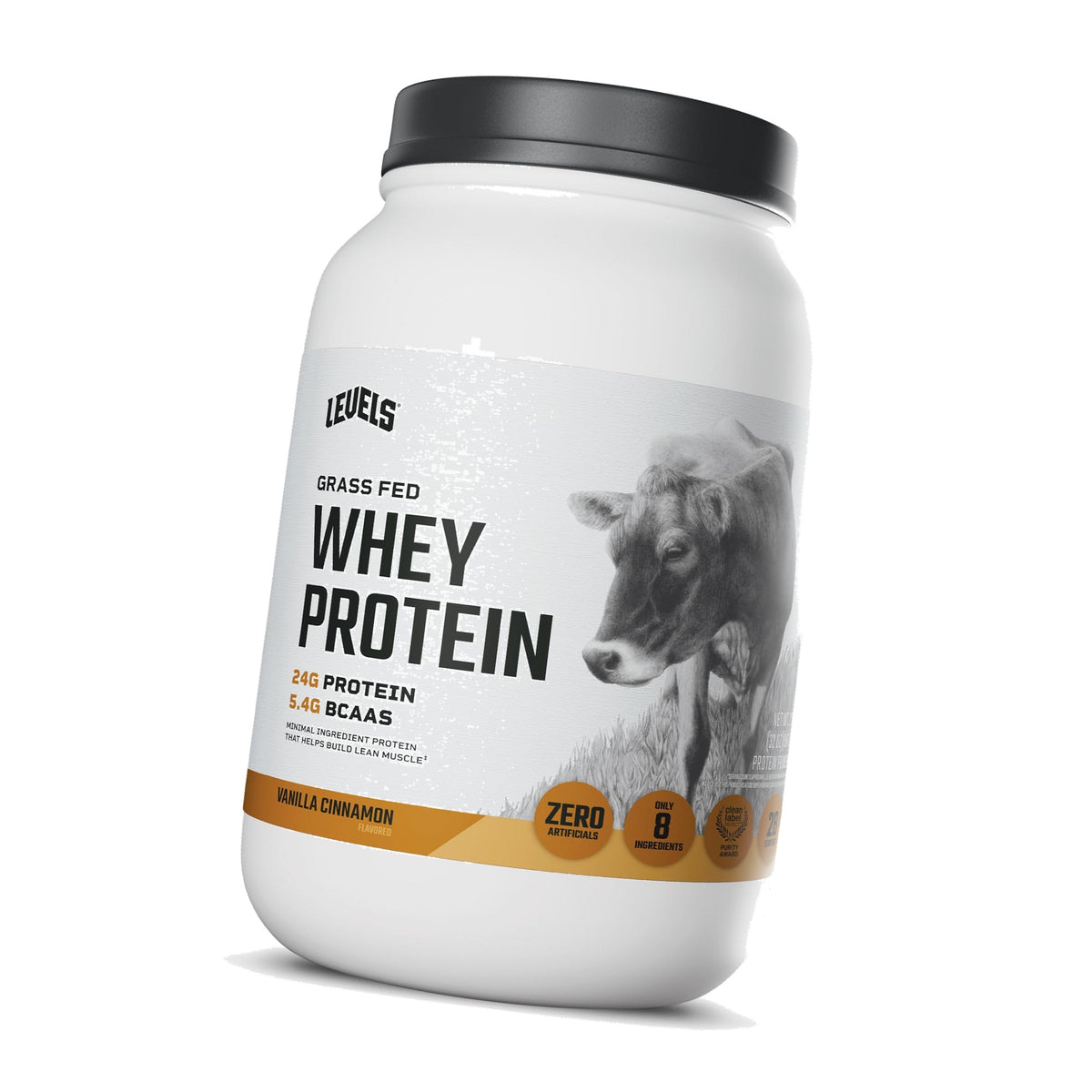 Levels Whey Protein Powder, No Artificials, Vanilla Cinnamon, 2LB