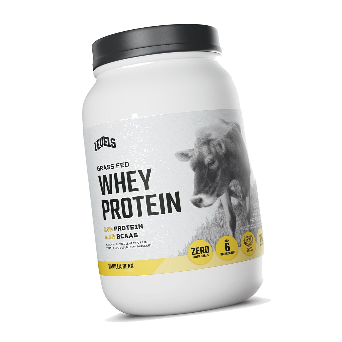 Levels Whey Protein Powder, No Artificial Ingredients, Vanilla Bean, 2LB