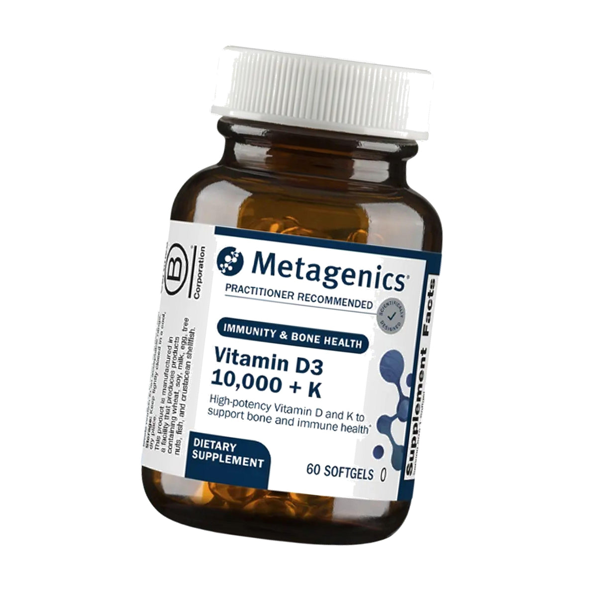 Metagenics Vitamin D3 and Vitamin K2 10,000 IU with MK-7, 60 Softgels