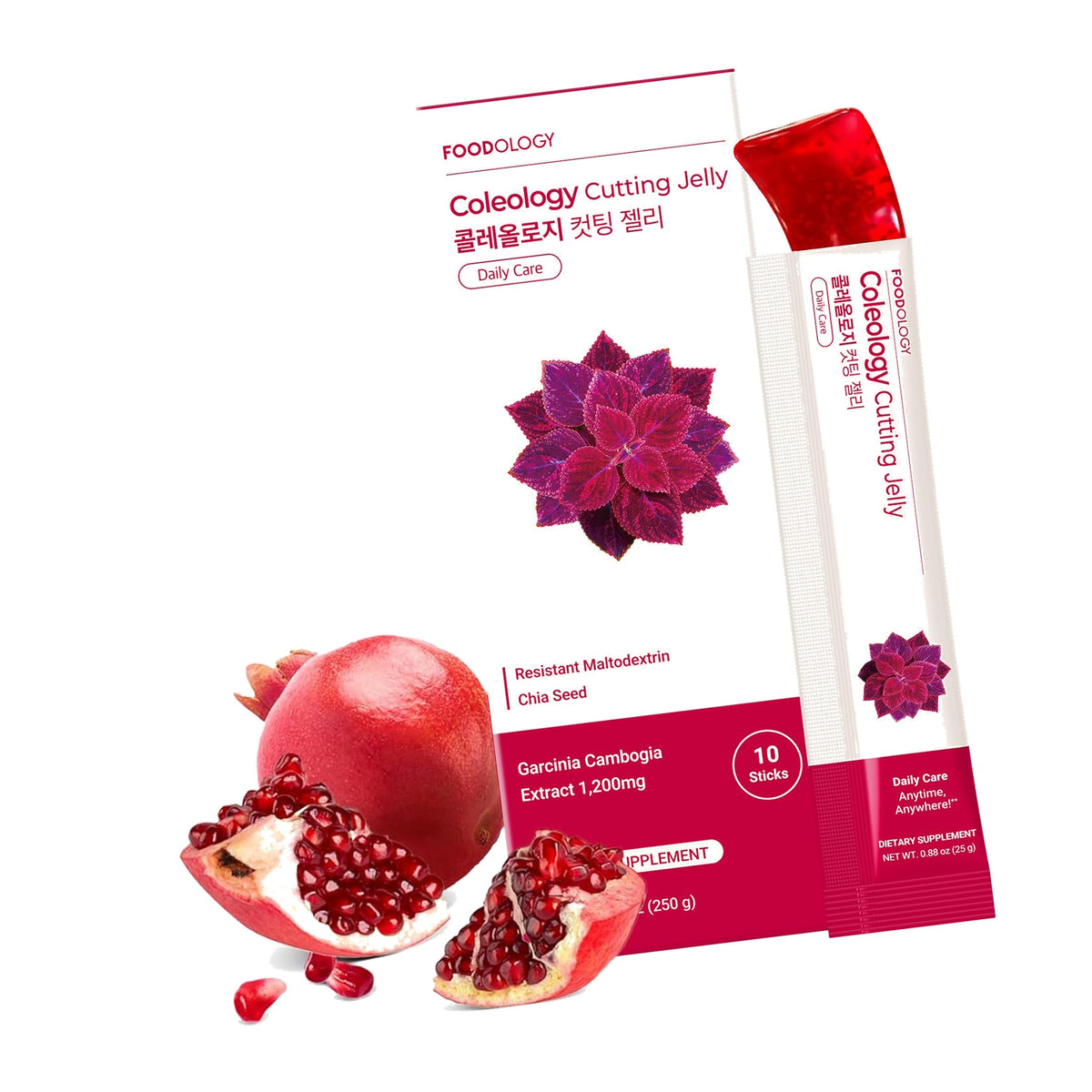 FOODOLOGY Coleology Cutting Jelly, Pomegranate Flavor, 10 Sticks