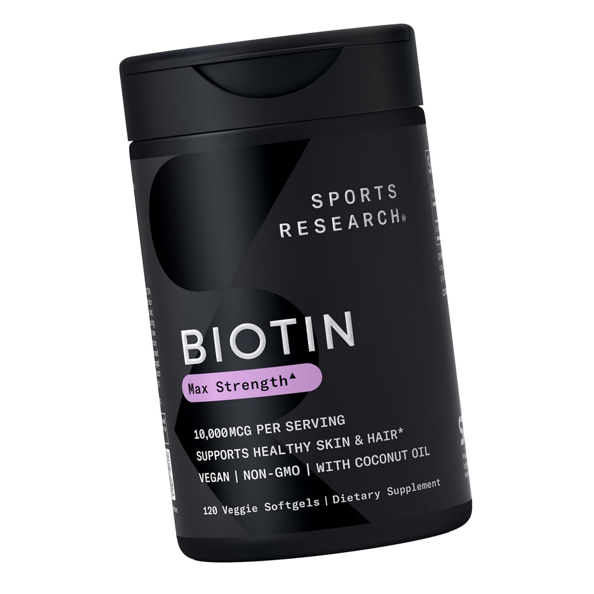 Sports Research® Biotin 10,000mcg w/Coconut Oil, 120 Count Plantgels™