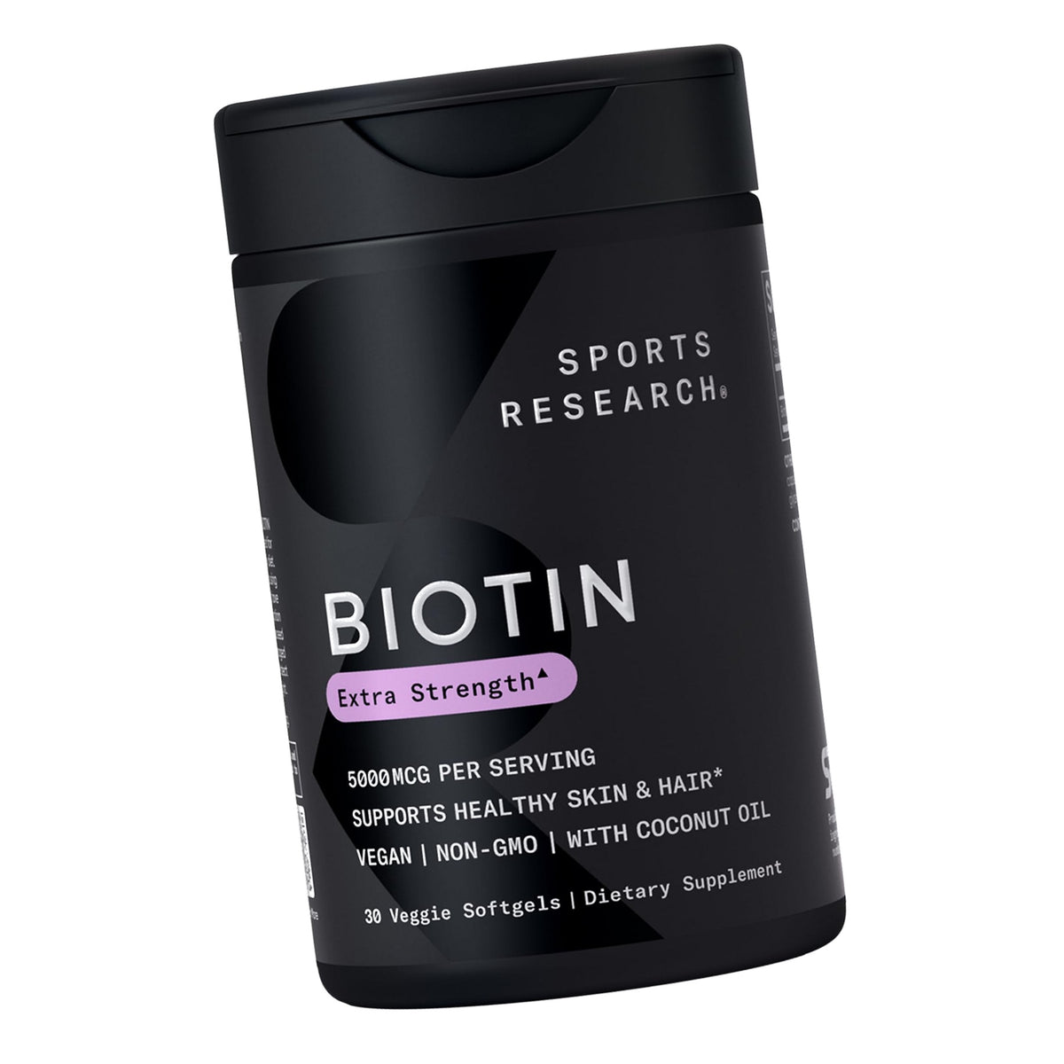 Sports Research® Biotin 5,000mcg w/Coconut Oil, 30 Count Plantgels™