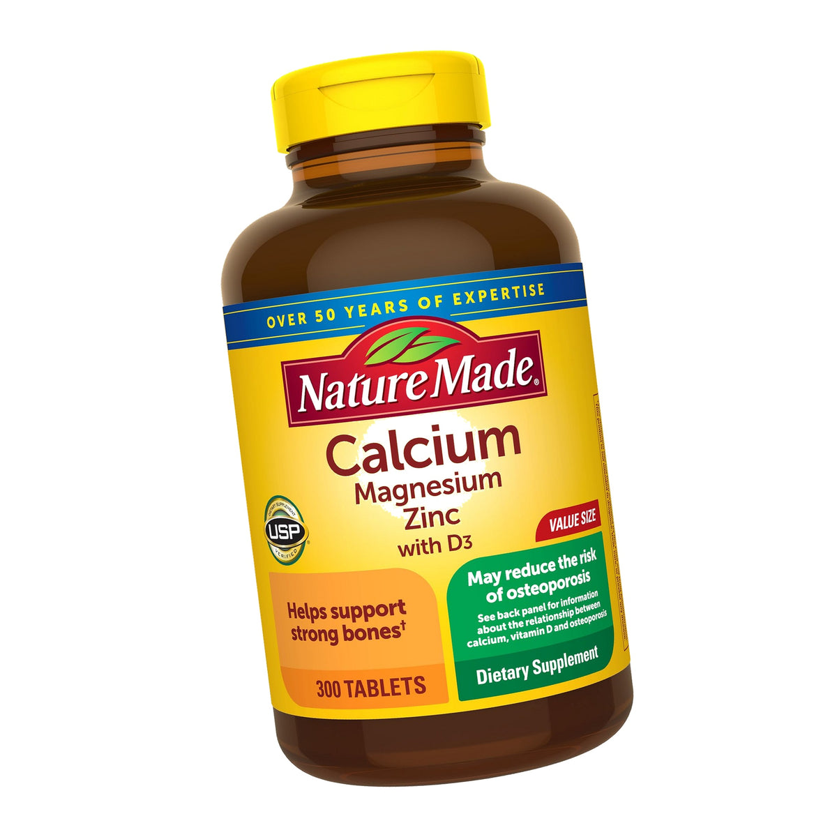Nature Made Calcium Magnesium Zinc with Vitamin D3, 300 Tablets