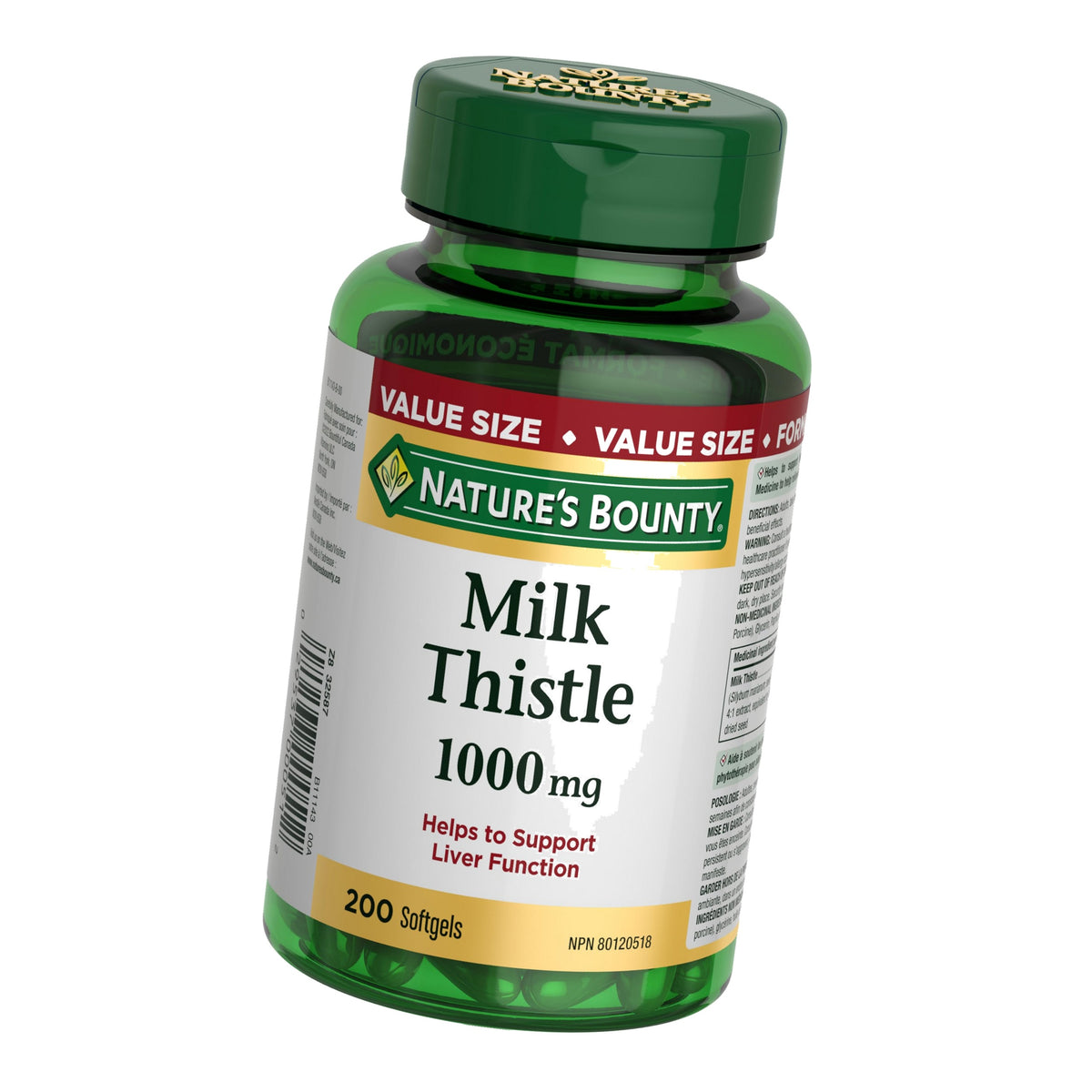 Nature's Bounty Milk Thistle Value Size, 200 Softgels