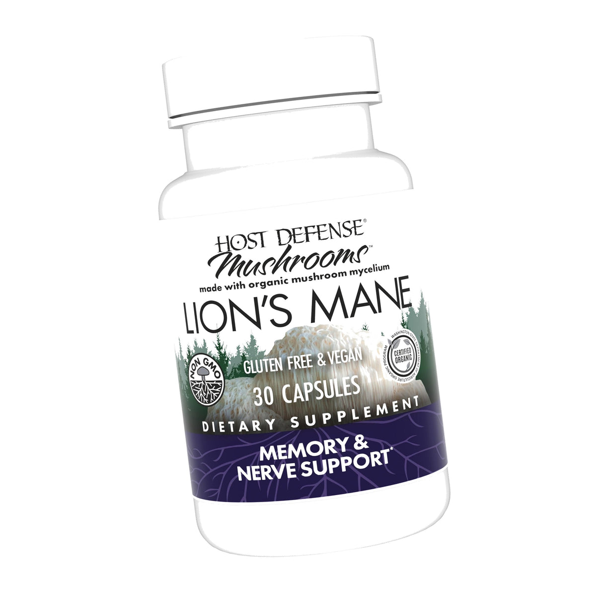 Host Defense Lion's Mane, Brain Health & Focus Support, 30 Capsules