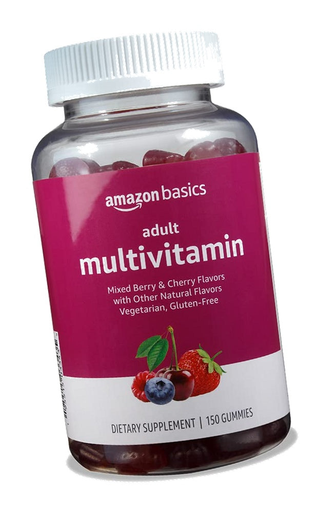 Amazon Basics Adult Multivitamin Gummies, Mixed Berry & Cherry Flavors, 150 Count, 75-Day Supply, Pack of 1 (Previously Solimo)