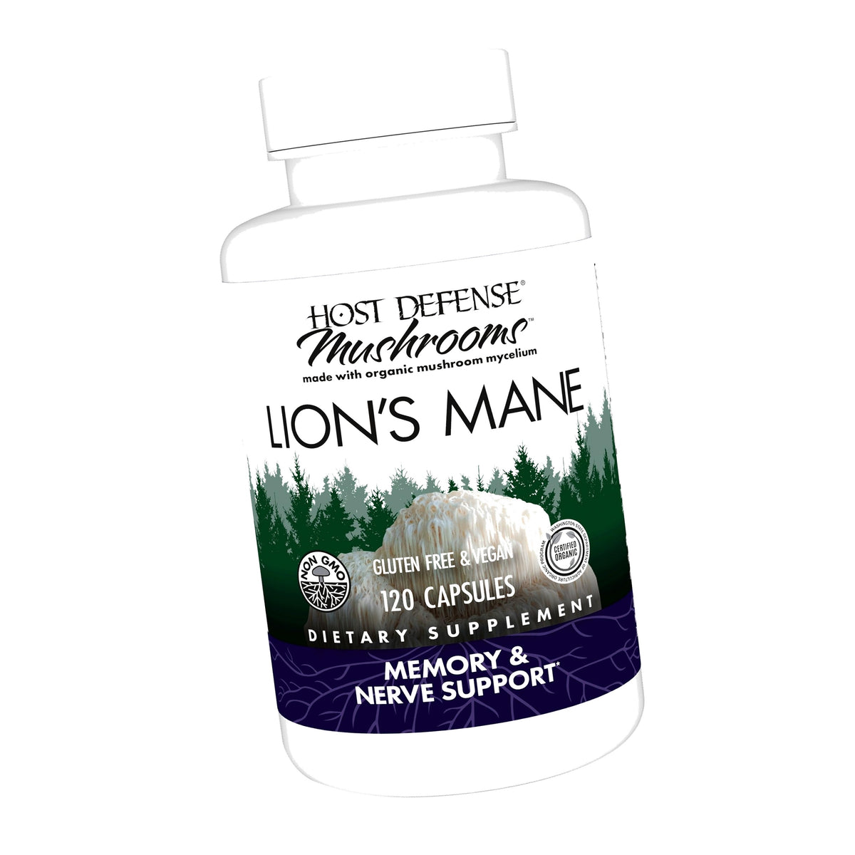 Host Defense Lion's Mane, Brain Health & Focus Support, 120 Capsules