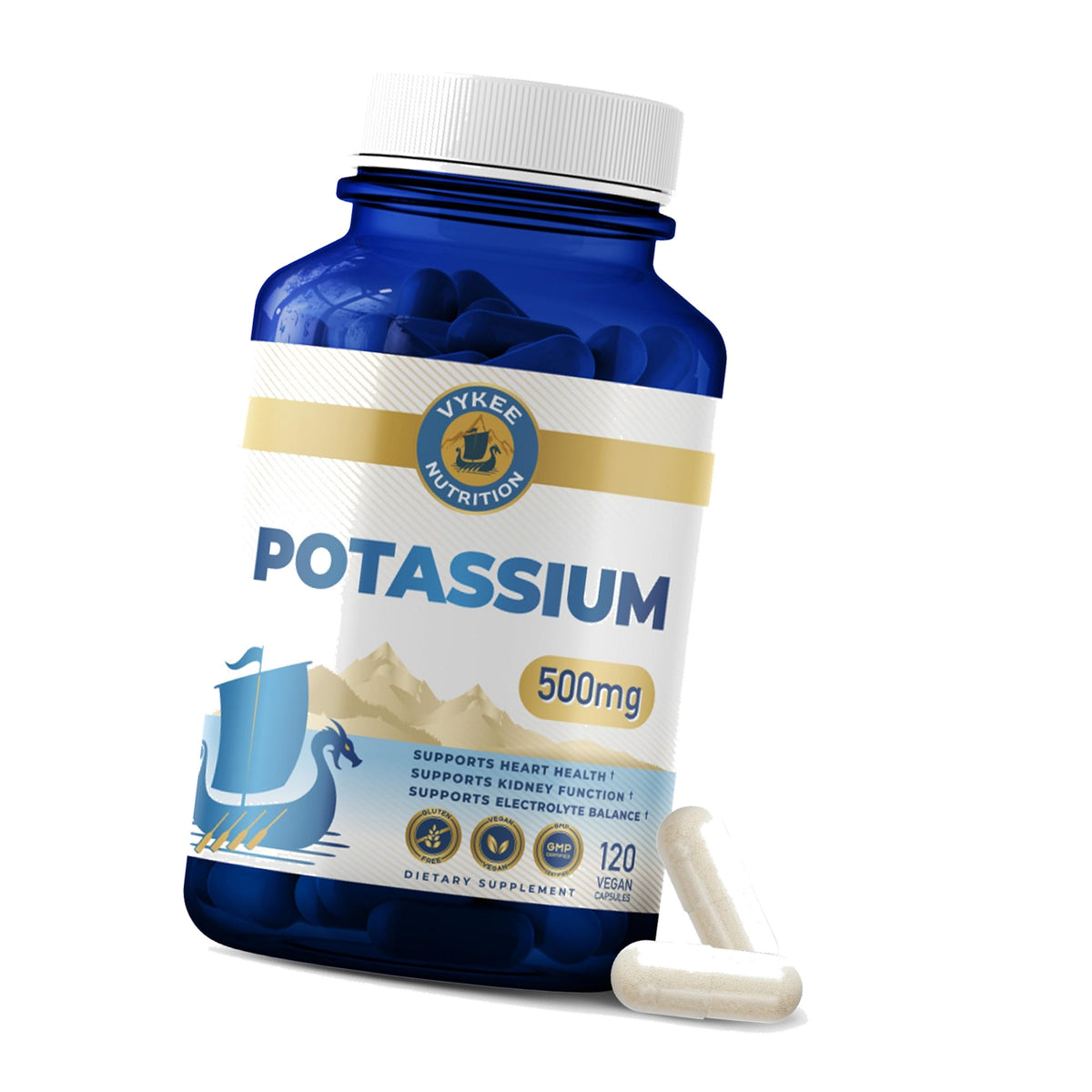 Vykee Nutrition Potassium Citrate Capsules Helps Electrolyte Balance 500 mg