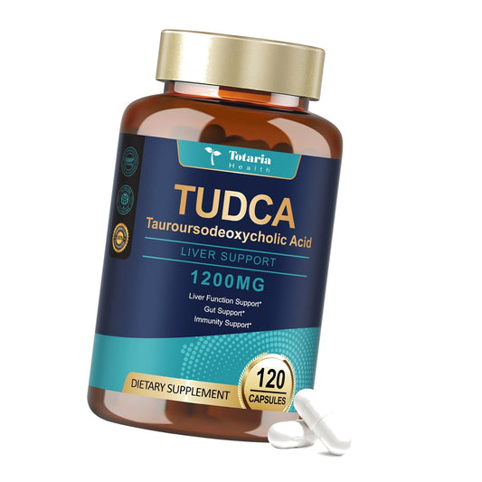 Totaria TUDCA Bile Salts 1200mg (Tauroursodeoxycholic Acid), 120 Capsules, Ultra Strength Pure TUDCA Liver Supplements, Liver and Gallbladder Cleanse & Repair, Vegan