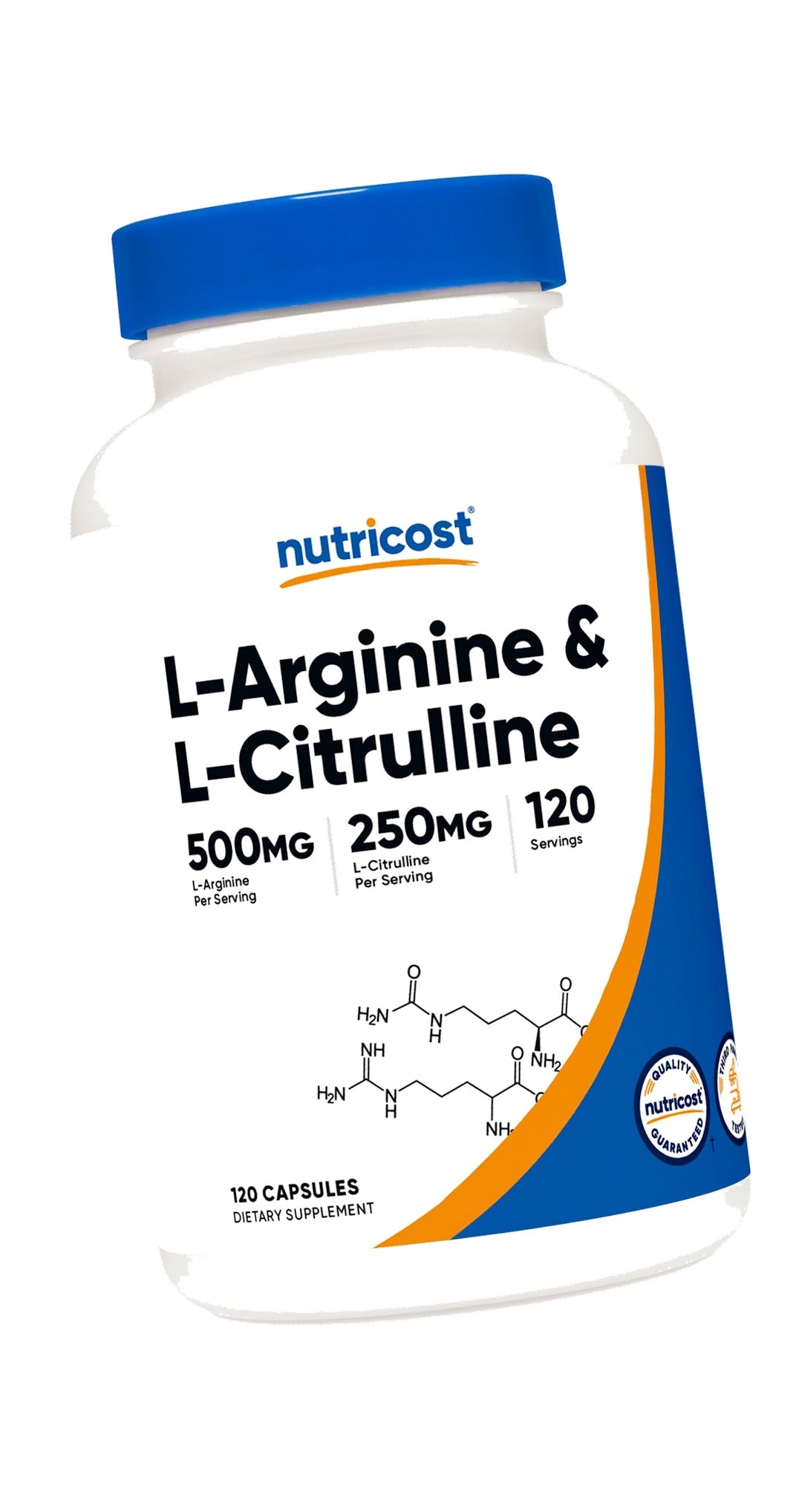 Nutricost L-Arginine L-Citrulline Complex 750mg, 120 Capsules - Non-GMO