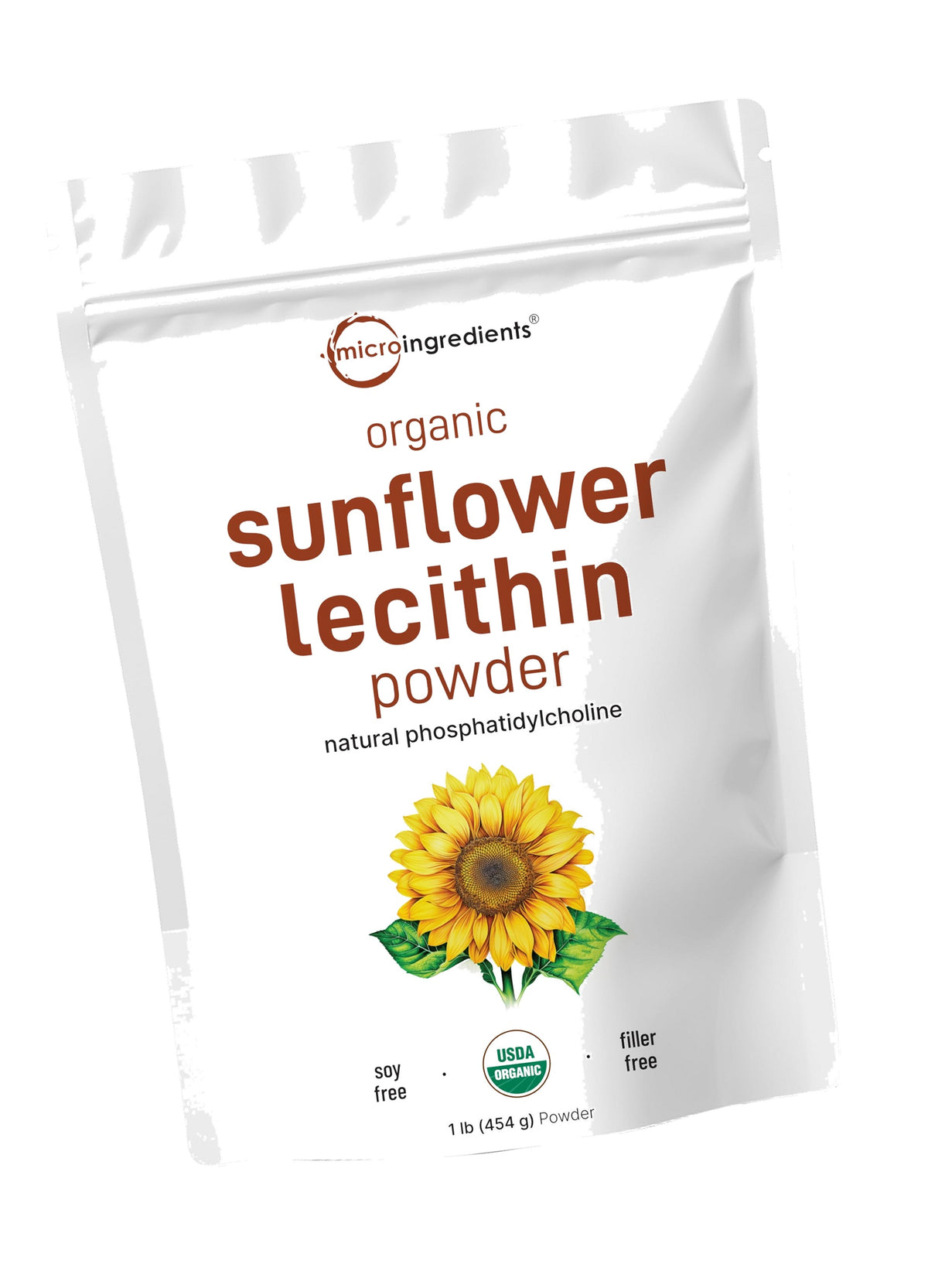 Organic Sunflower Lecithin Powder, 1 Pound, Sustainable Farmed, Cold Pressed, Rich in Phosphatidyl Choline and Protein, Making Liposomal Vitamin C, Lactation Supplement, Non-GMO