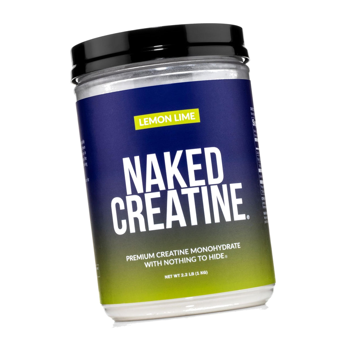 NAKED Pure Micronized Lemon Lime Creatine Monohydrate - 84 Servings - 1,000 Grams, 2.2Lb Bulk, Vegan, Non-GMO, Gluten Free, Soy Free. Aid Strength Gains, No Additives