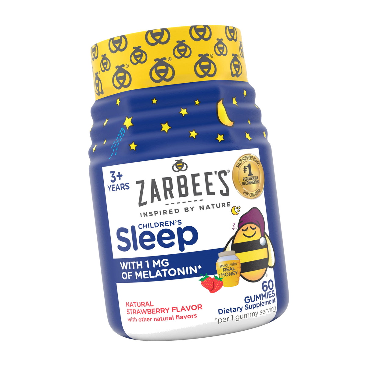 Zarbee's Kids Melatonin Sleep Gummies, 1 mg Melatonin, 60 ct
