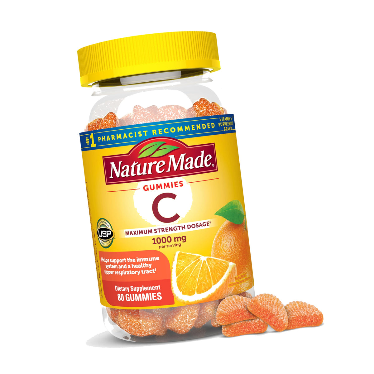 Nature Made Vitamin C Gummies, Maximum Strength Dosage, 80 Count