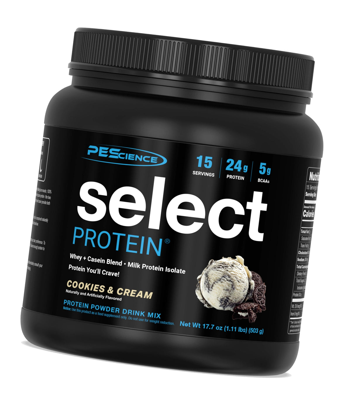 PEScience Select Protein Powder, Cookies and Cream, 15 Servings