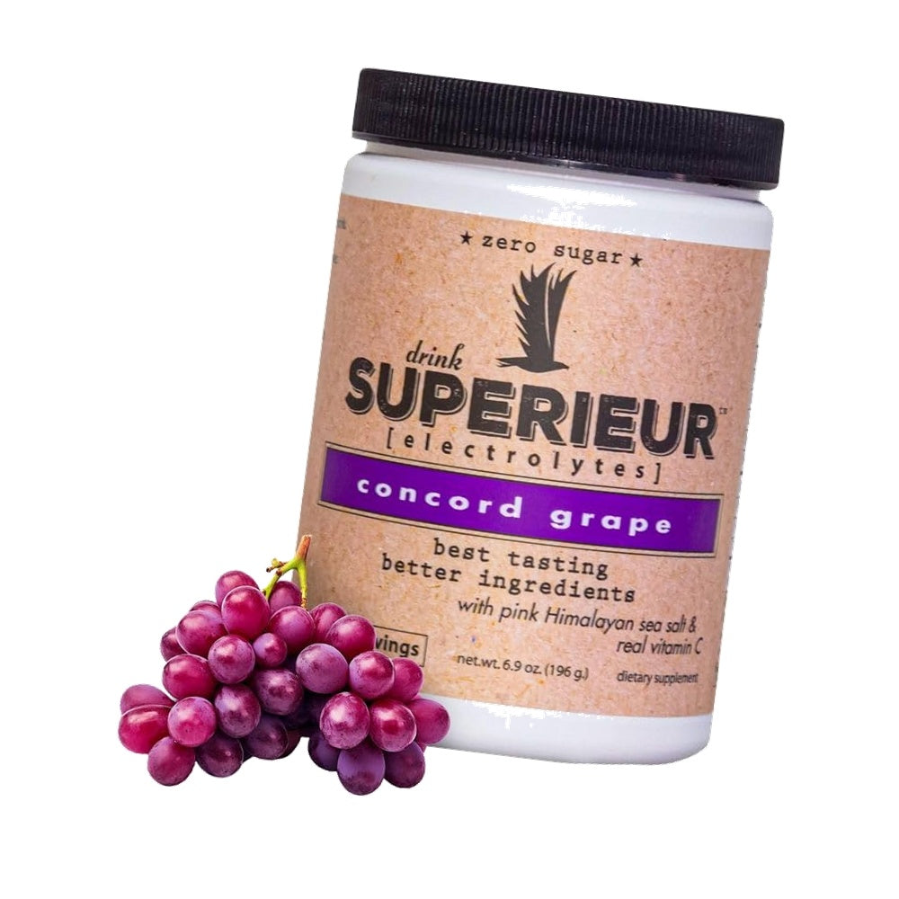 Superieur Sea Mineral Electrolyte Powder, Concord Grape, 70 Servings