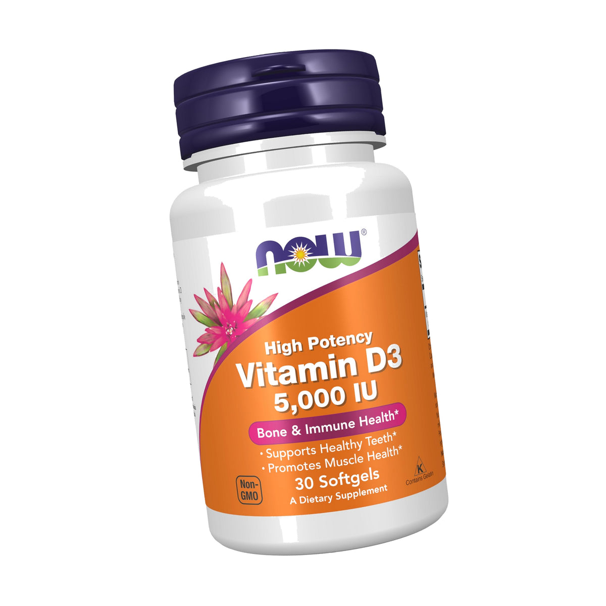 Now Supplements, Vitamin D3 5,000 IU, Structural Support*, 30 Softgels