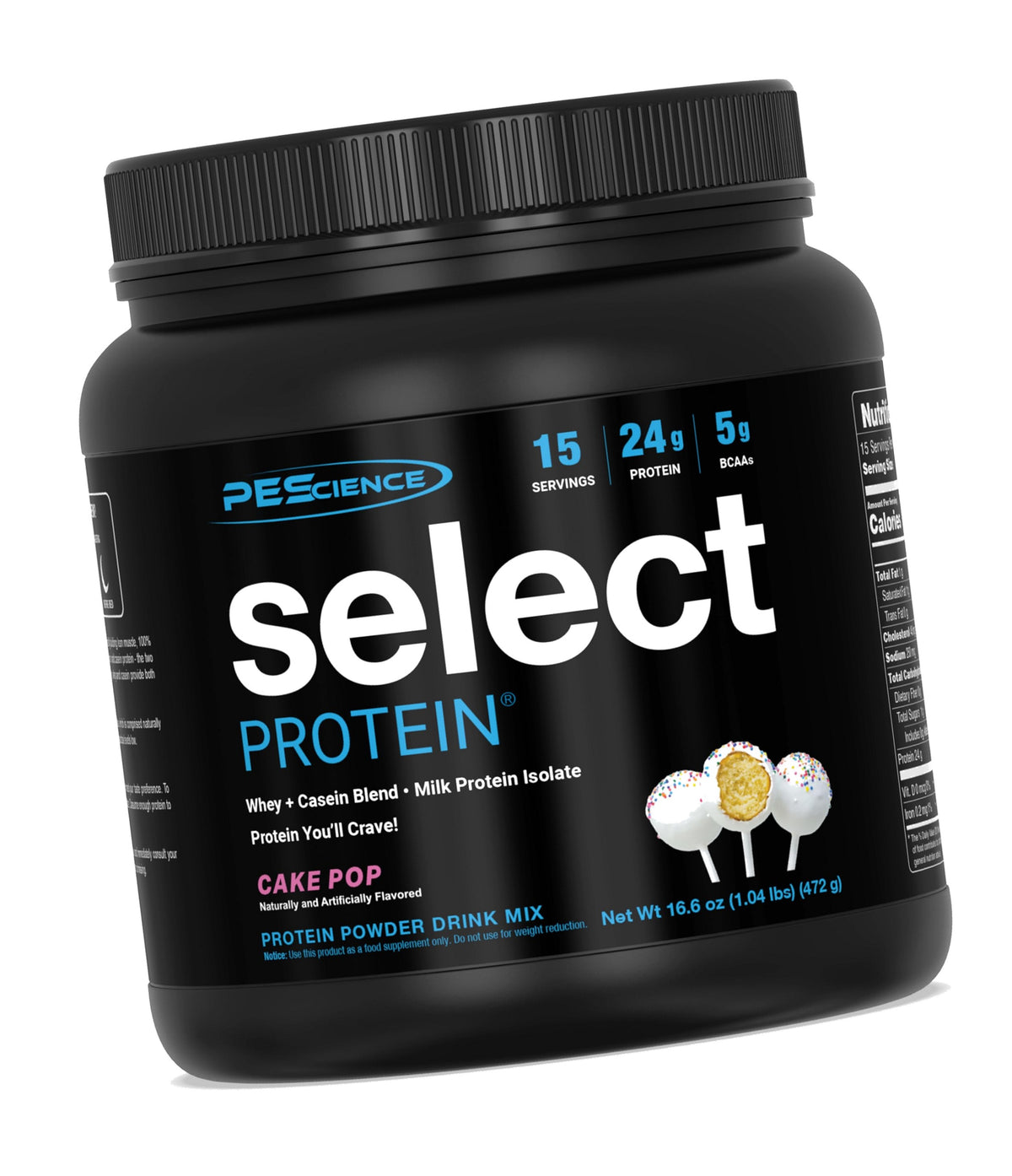 PEScience Select Protein Powder, Whey & Casein, Cake Pop, 15 Servings