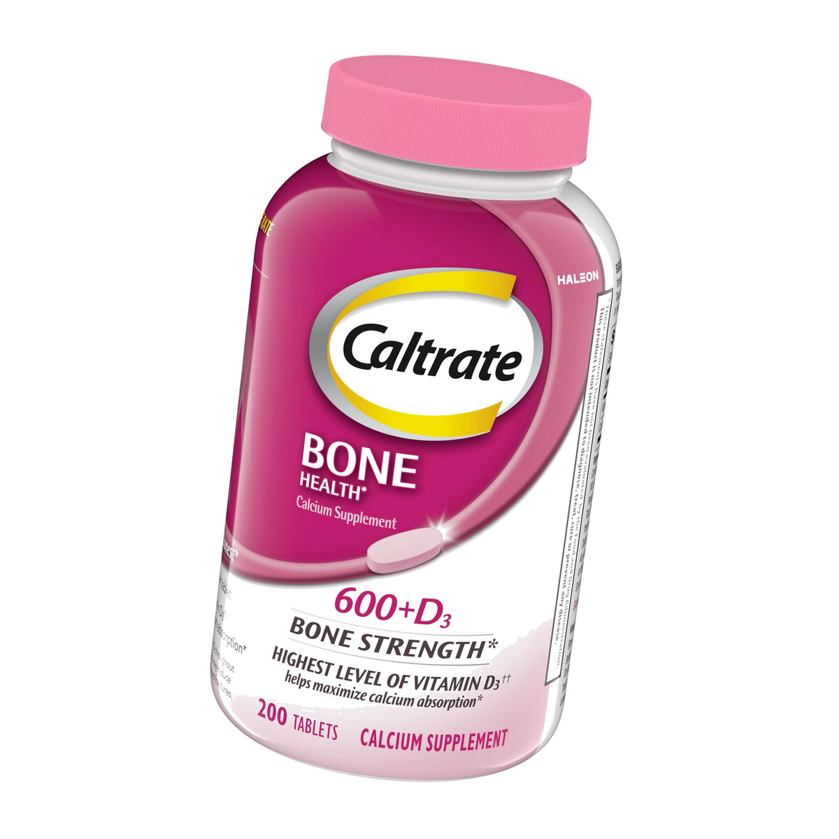 Caltrate 600 Plus D3 Vitamin D and Calcium Supplement Tablets, 200 Count