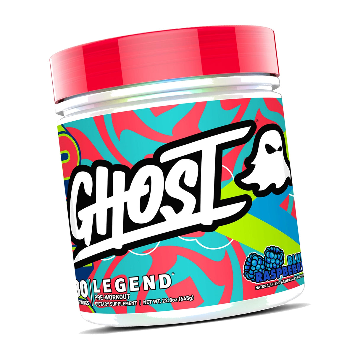 GHOST Legend Pre-Workout Powder, Blue Raspberry, 30 Servings