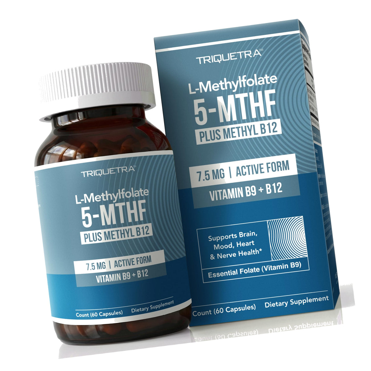 L Methylfolate 7.5mg plus Methyl B12 - Active 5-MTHF Form, MTHFR Supplement