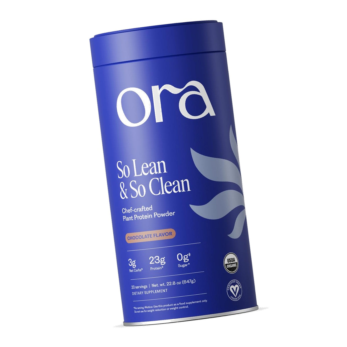 Ora Organic Vegan Protein Powder for Women & Men - Chocolate, 20 Servings