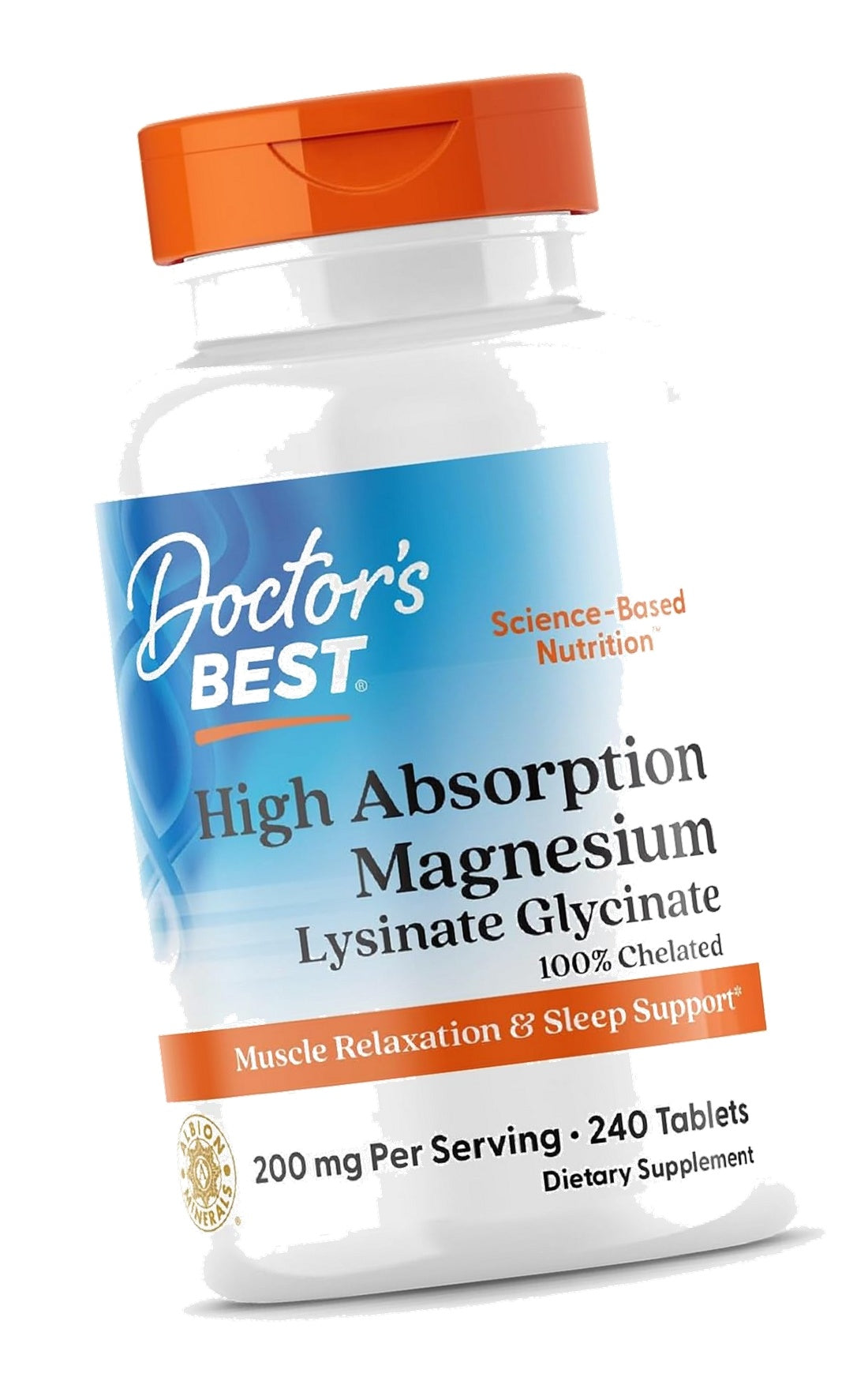 Doctor's Best High Absorption Magnesium Glycinate Lysinate, 240 Count