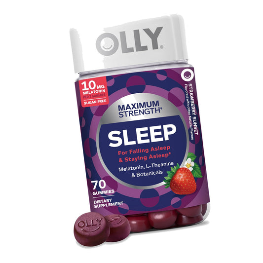 OLLY Maximum Strength Sleep Support Supplement, 10 mg Melatonin - 70 Count