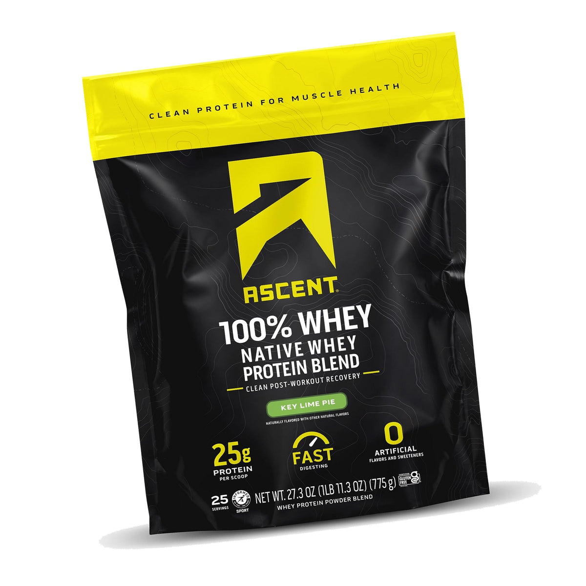 Ascent 100% Whey Protein Powder, Key Lime Pie, 1.7 lb, Daily Protein