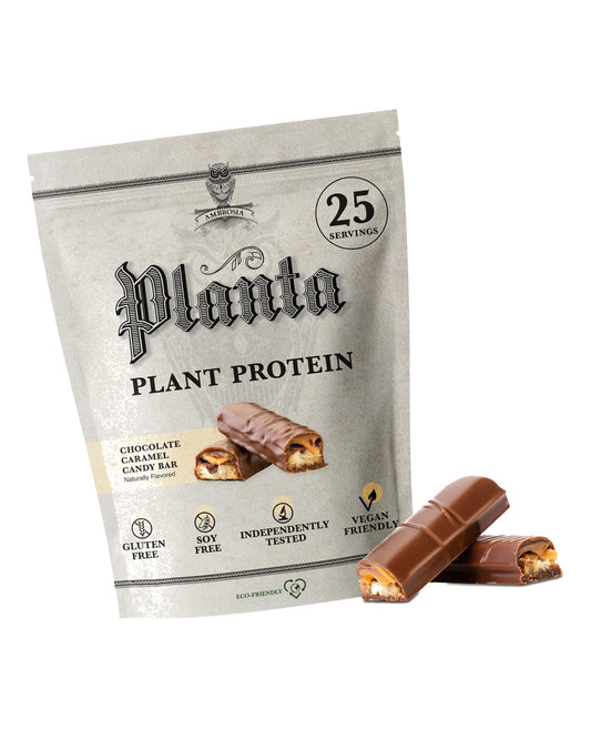 Ambrosia Plant Based Protein Powder 20g | Clean Vegan Pea Protein Powder | Gluten & Dairy Free, Keto Friendly, No Added Sugar | 25 Servings | Candy Bar
