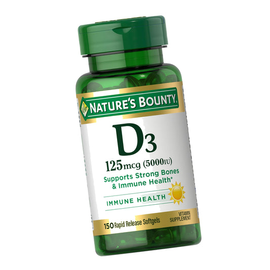 Nature's Bounty Vitamin D3 5000 IU Softgels, Rapid Release, 150 Count