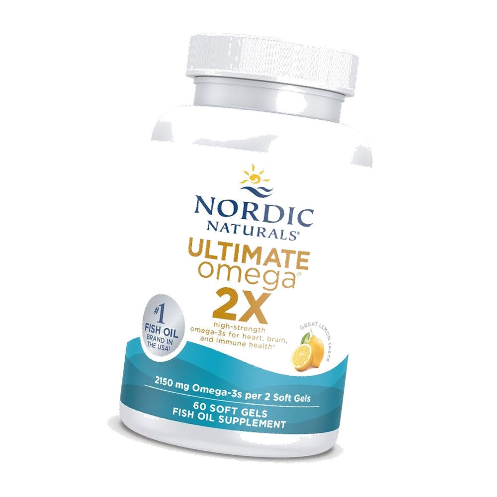 Nordic Naturals Ultimate Omega 2X, 2150mg Fish Oil, Lemon - 60 Count